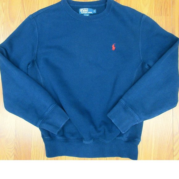 Polo Ralph Lauren Other - POLO RALPH LAUREN CREWNECK COTTON/POLY SWEATSHIRT NAVY & RED Sz SMALL, S